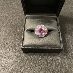Beautiful purple and cubic zirconia sterling silver ring